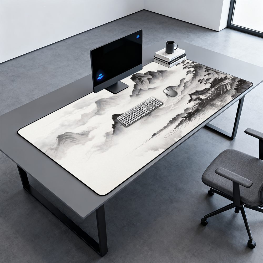 Gaming Accessories Japan - Chinese Mouse Mat Black White Mousepad