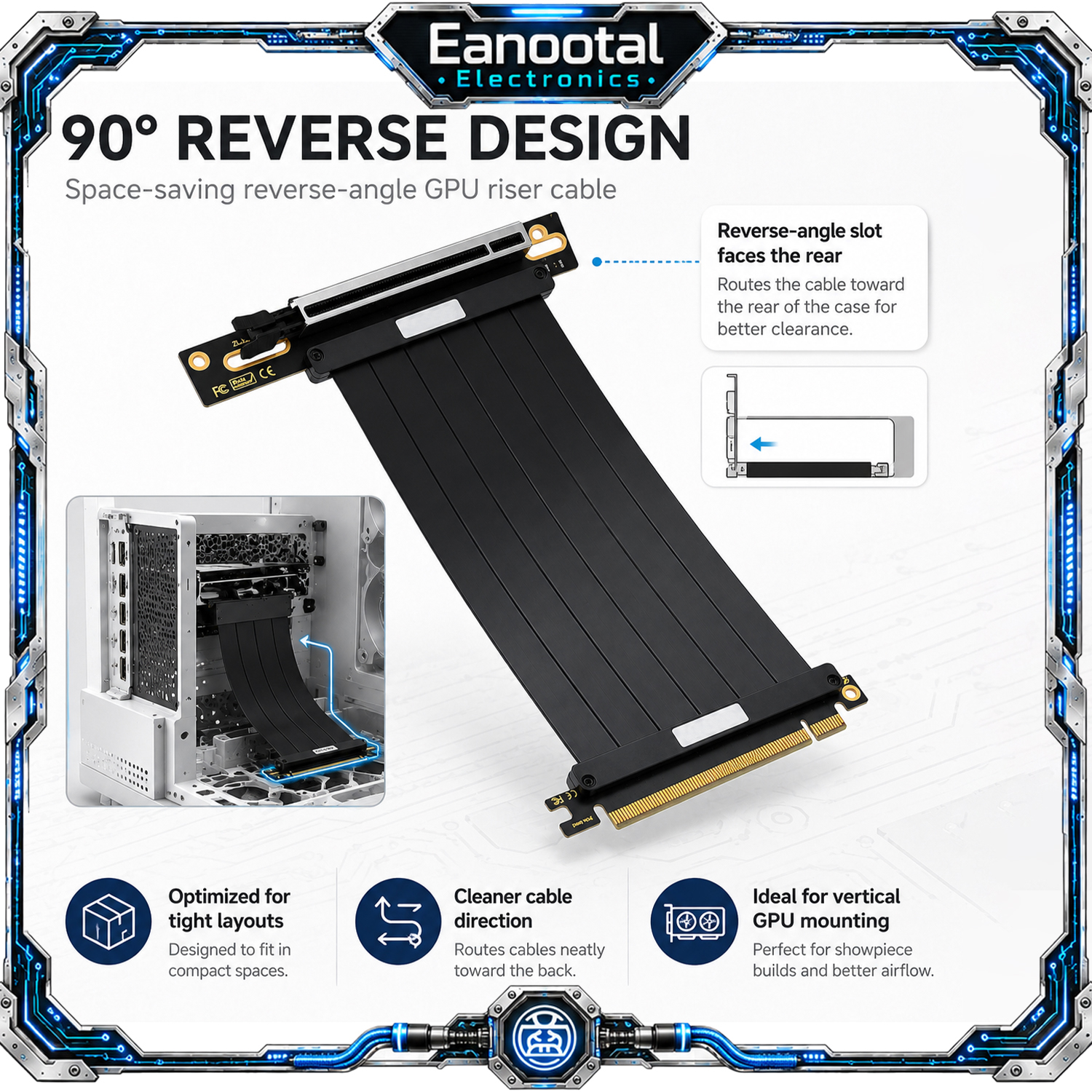 Vertical Gpu Bracket - PCIe x16 Graphics Card Extension Cable