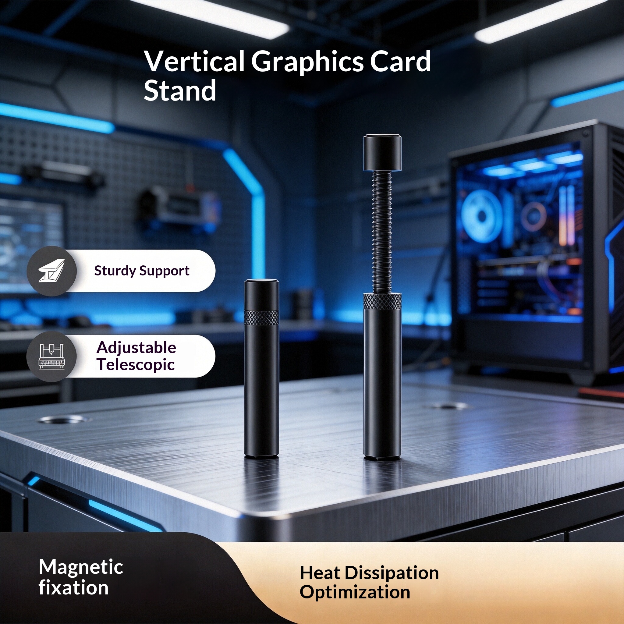 Vertical Gpu Bracket - video GPU Holder Vertical Telescopic Rotating