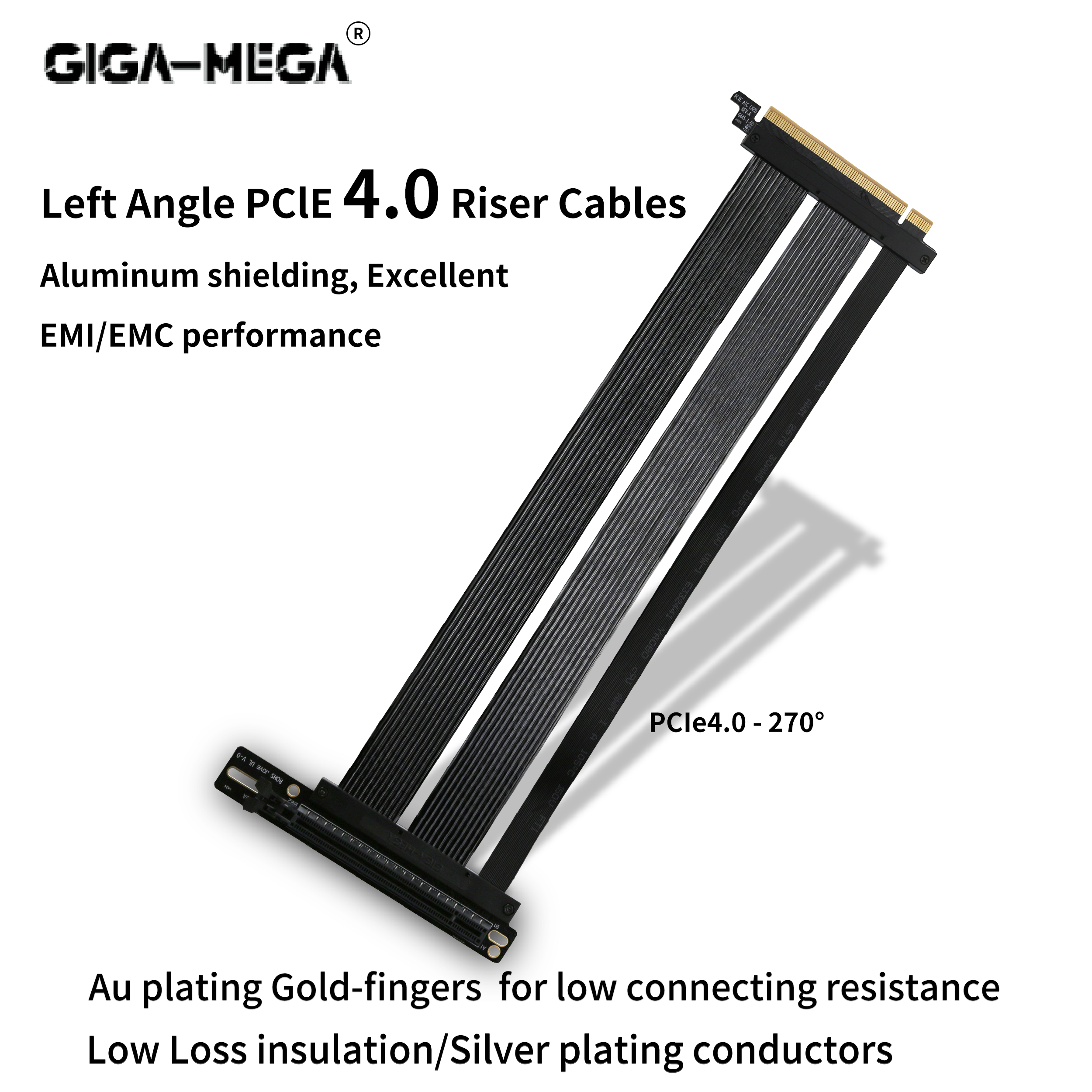 Left Angle PClE 4.0 Riser  cab - огляд і ціна Vertical Gpu Bracket