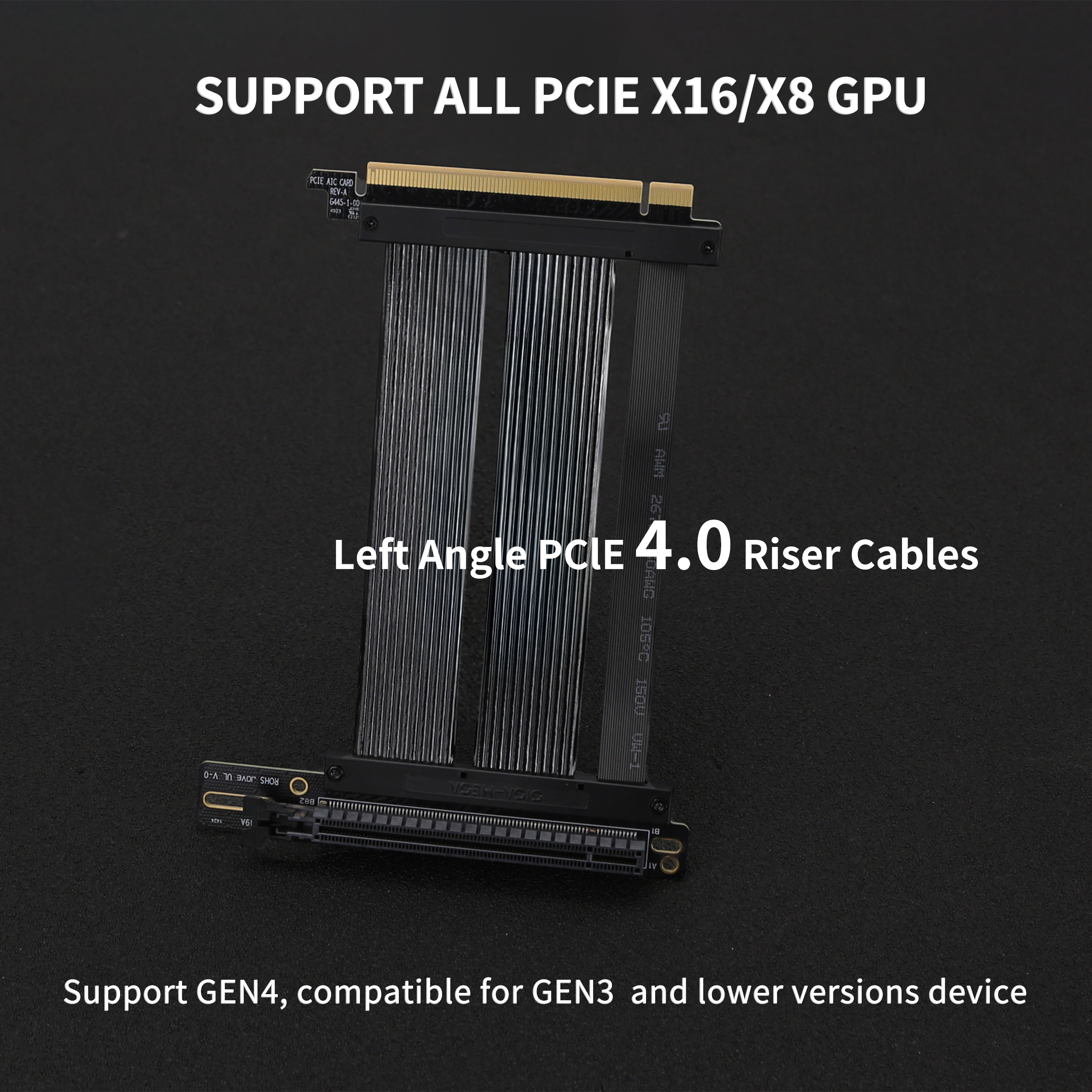 Left Angle PClE 4.0 Riser  cab - огляд і ціна Vertical Gpu Bracket