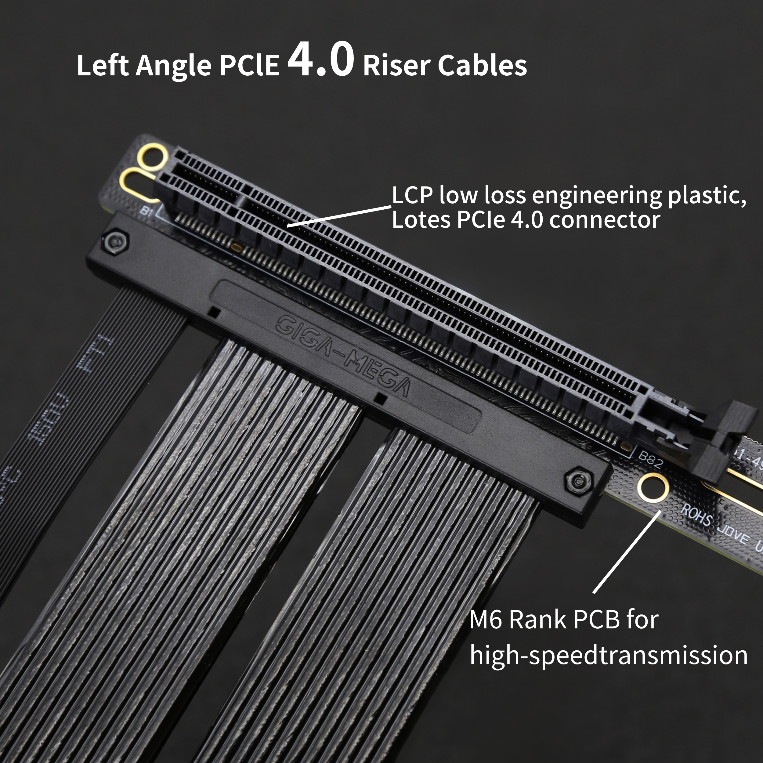 Left Angle PClE 4.0 Riser  cab - огляд і ціна Vertical Gpu Bracket