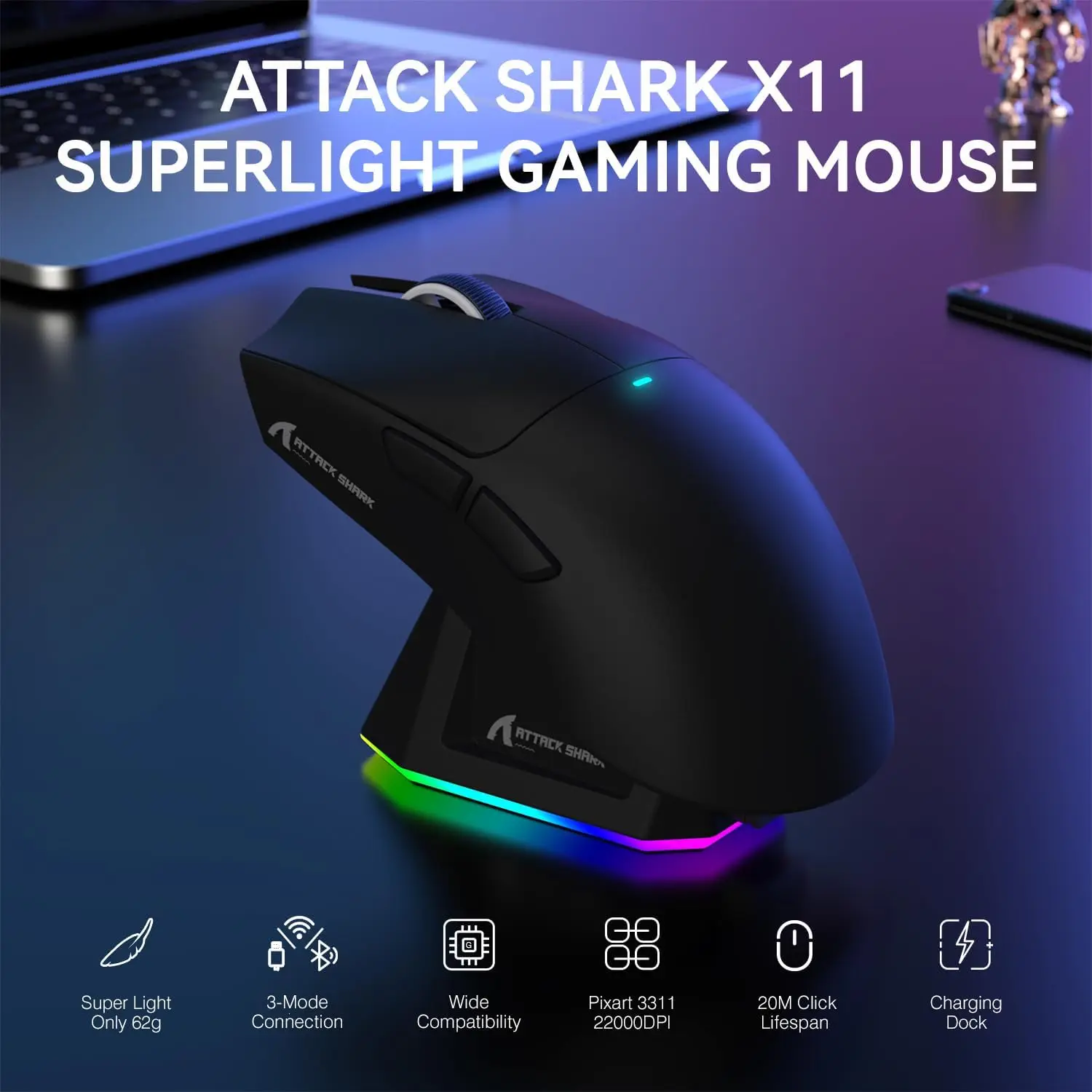 ATTACK SHARK X11 Lightweight T - огляд і ціна Gaming Accessories