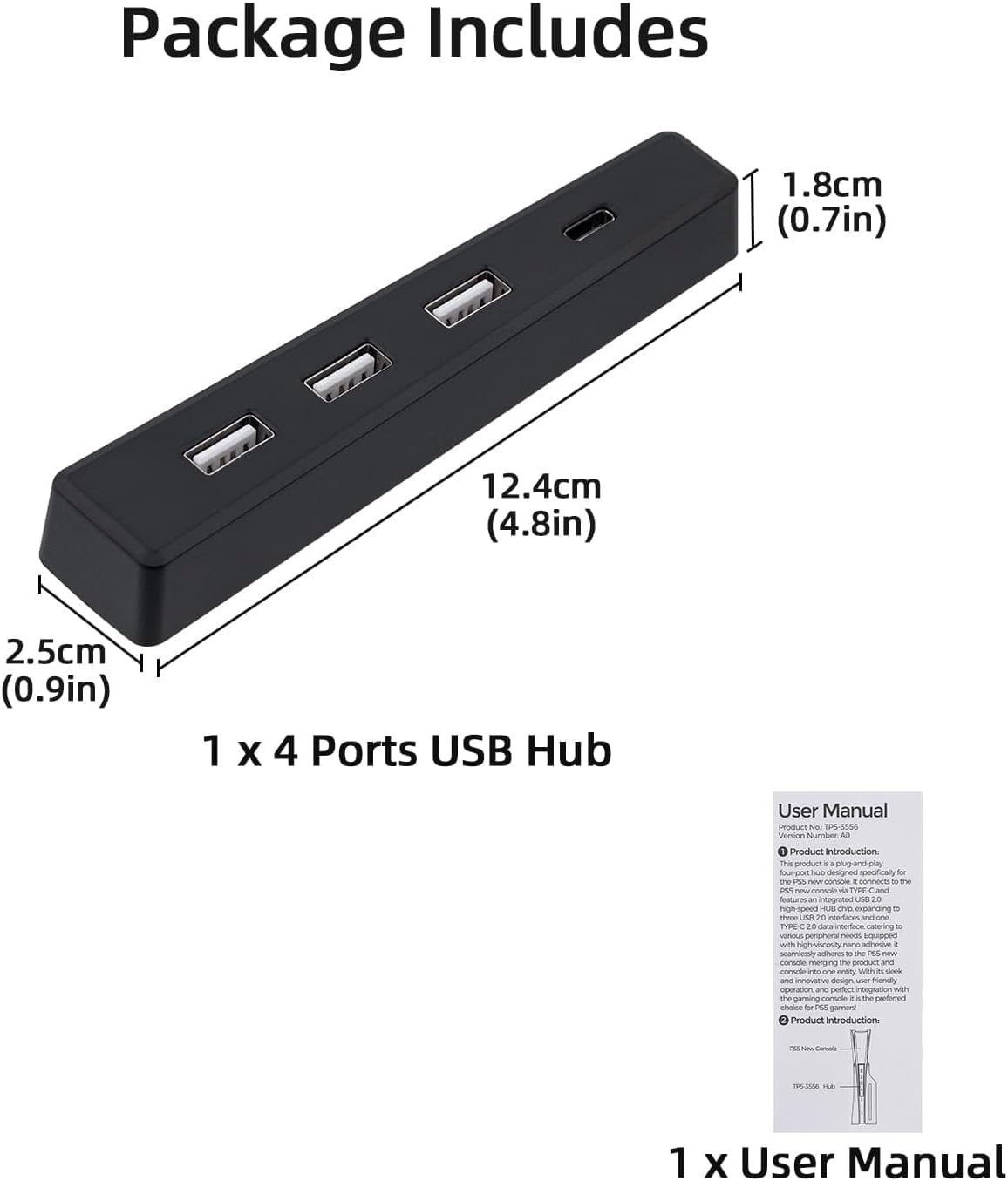 4 Ports USB Hub for PS5 Slim D - огляд і ціна Controller Grip Cover