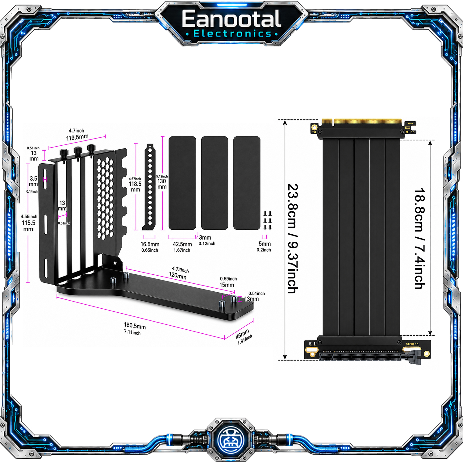 PCIe x16 Graphics Card Extensi - огляд і ціна Vertical Gpu Bracket